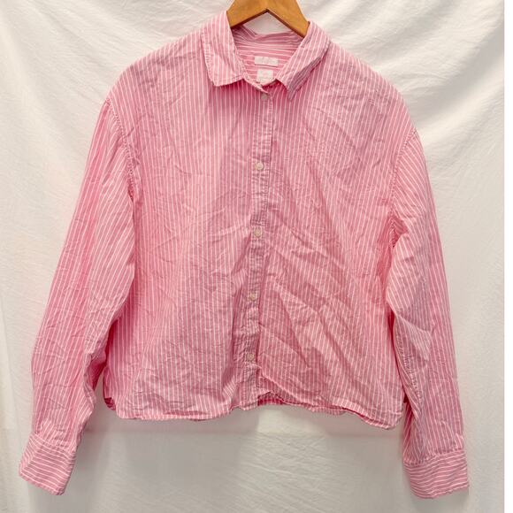 Gap × Loveshackfancy Baby Pink 100% Organic Cotton Cropped‎ Shirt Casual Easter - Picture 3 of 7